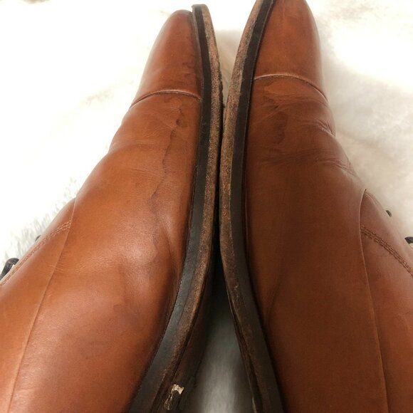 Johnston & Murphy Leather Lace Up Dress Shoes Rust Color Size 8.5 - Picture 16 of 16